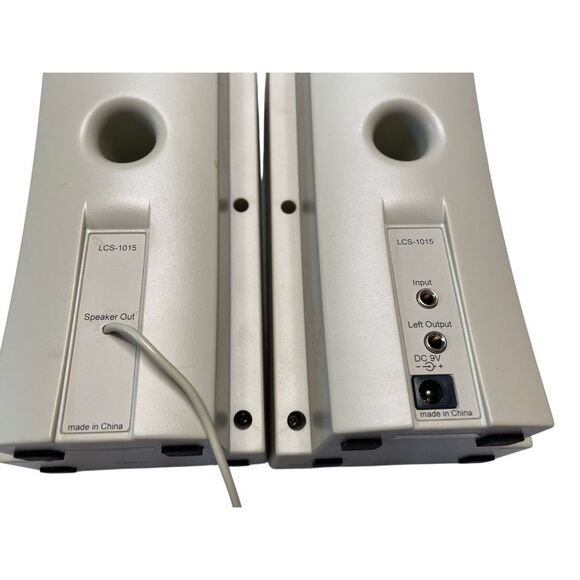 Labtec LCS-1015 Stereo PC Speakers Volume Treble Controls Gray Audio Accessories - Picture 3 of 11